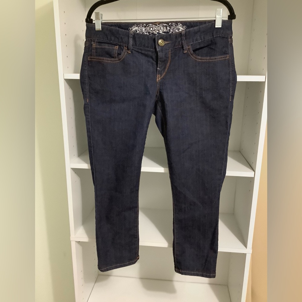 Express Jeans Womens Size 8 Zelda Crop Low Rise Dark Denim